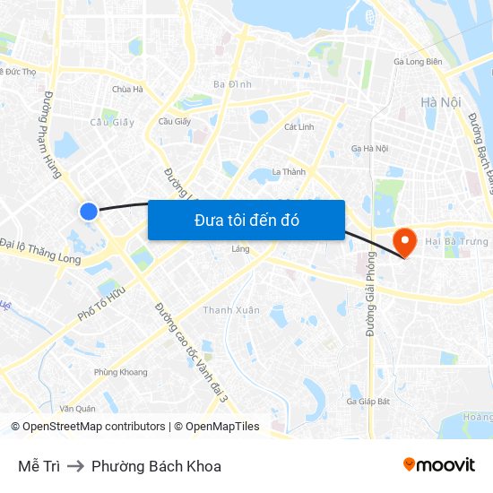 Mễ Trì to Phường Bách Khoa map