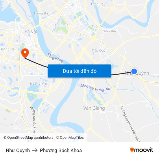 Như Quỳnh to Phường Bách Khoa map