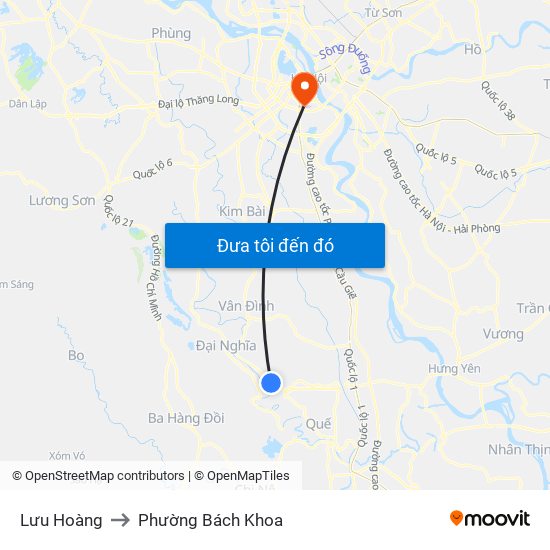 Lưu Hoàng to Phường Bách Khoa map