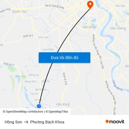 Hồng Sơn to Phường Bách Khoa map