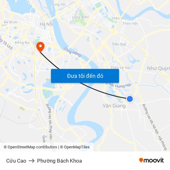 Cửu Cao to Phường Bách Khoa map