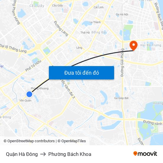 Quận Hà Đông to Phường Bách Khoa map