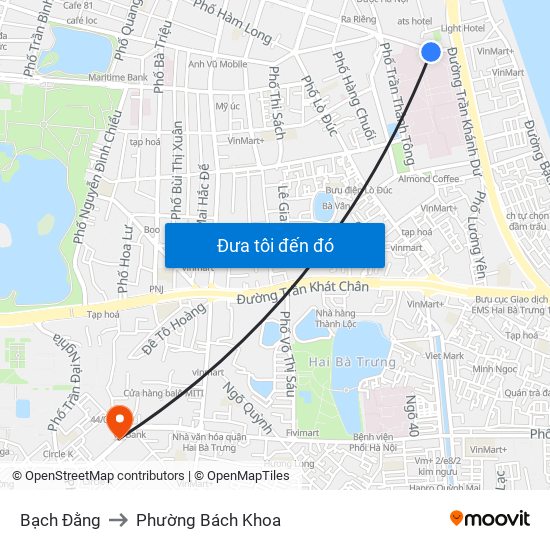 Bạch Đằng to Phường Bách Khoa map