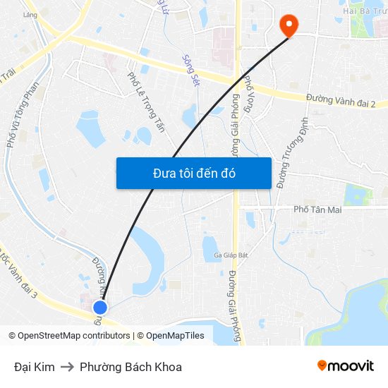 Đại Kim to Phường Bách Khoa map