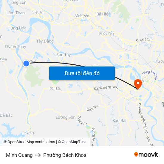 Minh Quang to Phường Bách Khoa map