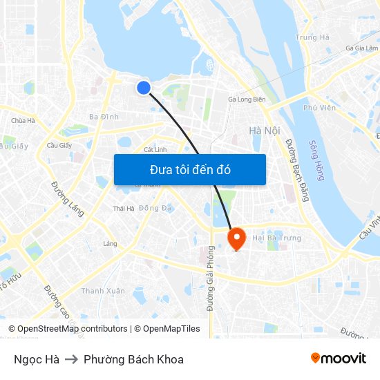 Ngọc Hà to Phường Bách Khoa map