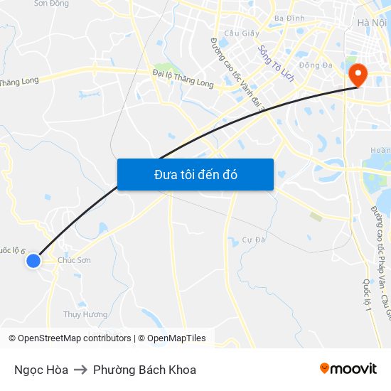 Ngọc Hòa to Phường Bách Khoa map