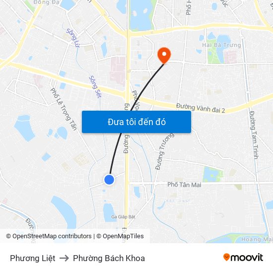 Phương Liệt to Phường Bách Khoa map