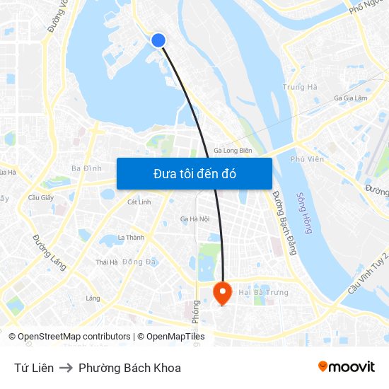 Tứ Liên to Phường Bách Khoa map