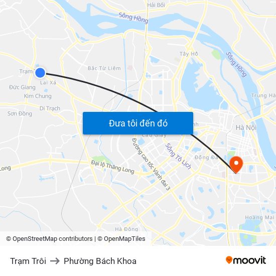 Trạm Trôi to Phường Bách Khoa map