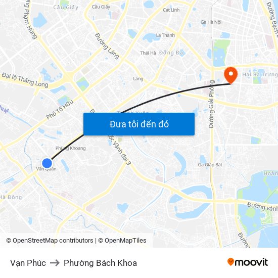 Vạn Phúc to Phường Bách Khoa map