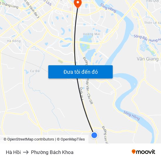 Hà Hồi to Phường Bách Khoa map