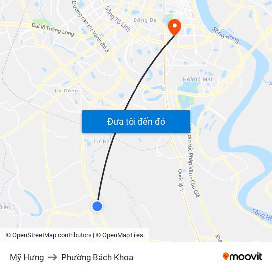 Mỹ Hưng to Phường Bách Khoa map