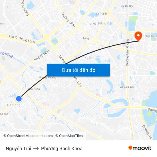 Nguyễn Trãi to Phường Bách Khoa map