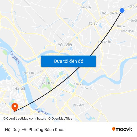 Nội Duệ to Phường Bách Khoa map