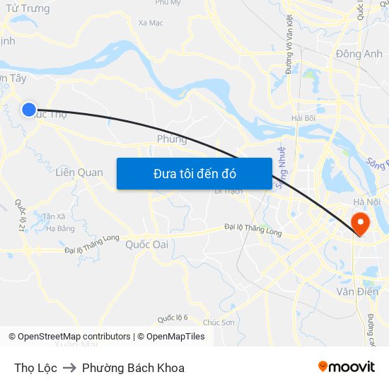 Thọ Lộc to Phường Bách Khoa map