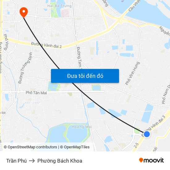 Trần Phú to Phường Bách Khoa map