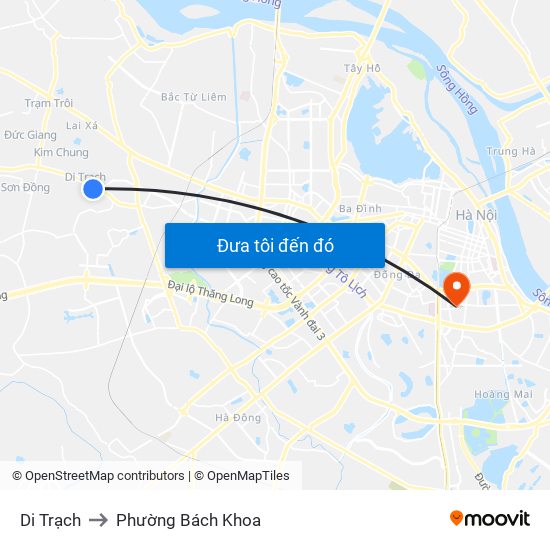 Di Trạch to Phường Bách Khoa map