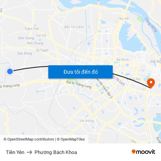 Tiền Yên to Phường Bách Khoa map