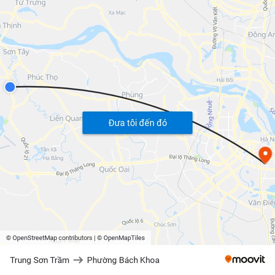 Trung Sơn Trầm to Phường Bách Khoa map