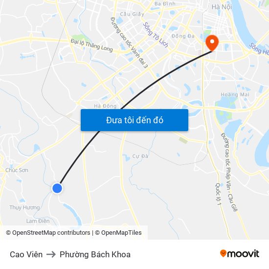 Cao Viên to Phường Bách Khoa map