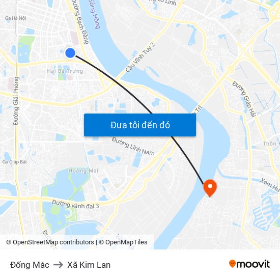 Đống Mác to Xã Kim Lan map