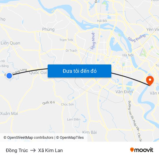 Đồng Trúc to Xã Kim Lan map