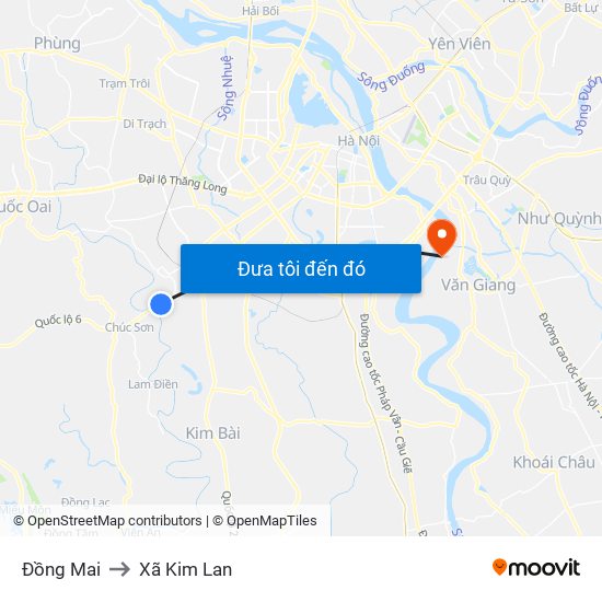 Đồng Mai to Xã Kim Lan map