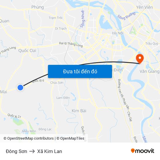 Đông Sơn to Xã Kim Lan map