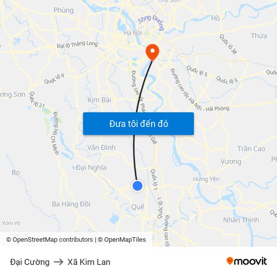 Đại Cường to Xã Kim Lan map