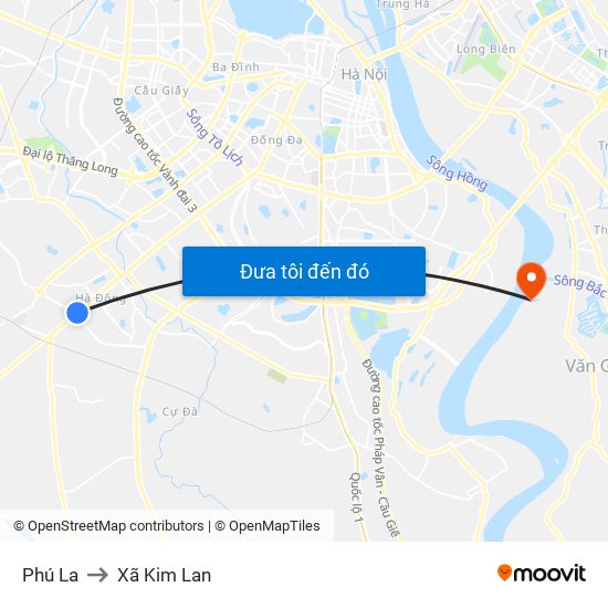 Phú La to Xã Kim Lan map