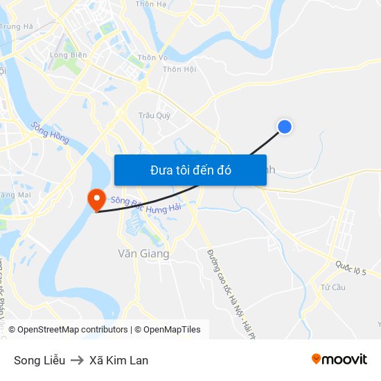 Song Liễu to Xã Kim Lan map