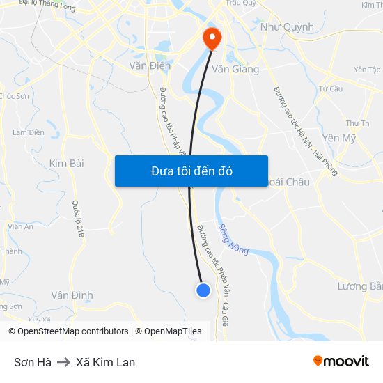 Sơn Hà to Xã Kim Lan map