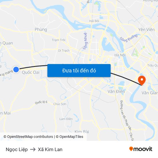 Ngọc Liệp to Xã Kim Lan map