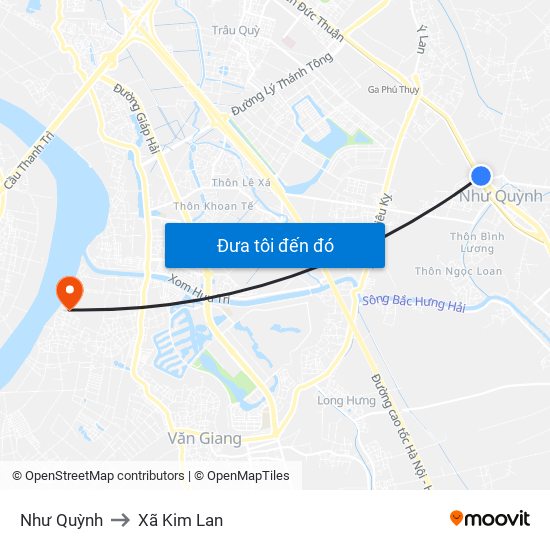 Như Quỳnh to Xã Kim Lan map