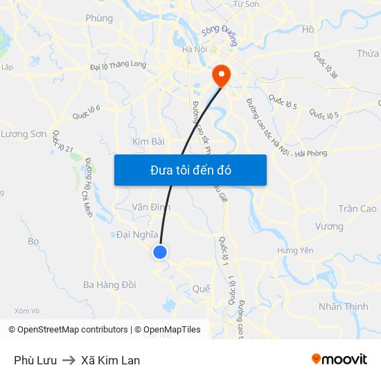 Phù Lưu to Xã Kim Lan map