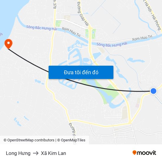 Long Hưng to Xã Kim Lan map