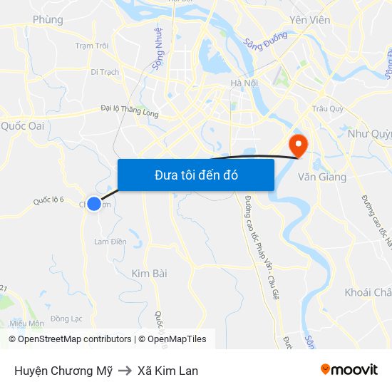 Huyện Chương Mỹ to Xã Kim Lan map