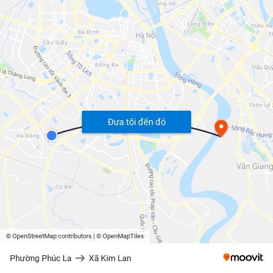 Phường Phúc La to Xã Kim Lan map