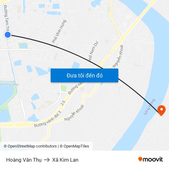 Hoàng Văn Thụ to Xã Kim Lan map