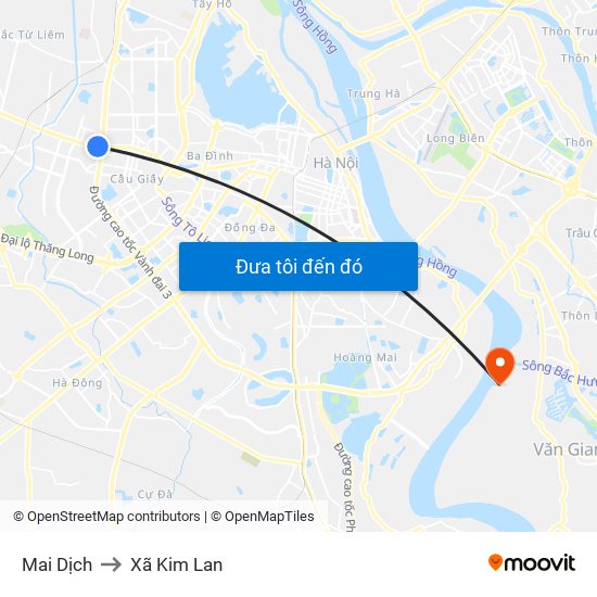 Mai Dịch to Xã Kim Lan map