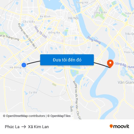 Phúc La to Xã Kim Lan map