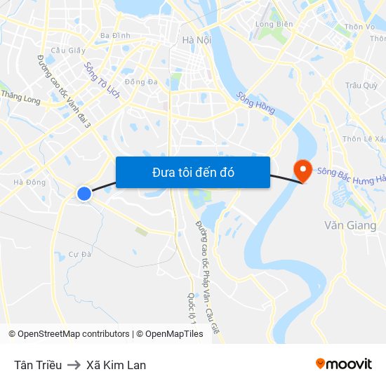 Tân Triều to Xã Kim Lan map