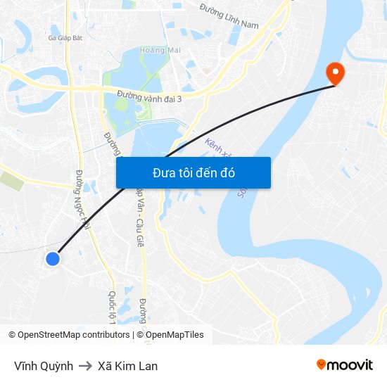 Vĩnh Quỳnh to Xã Kim Lan map