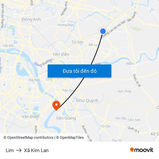 Lim to Xã Kim Lan map