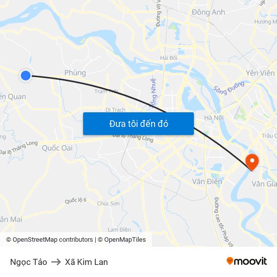 Ngọc Tảo to Xã Kim Lan map