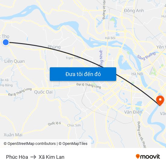 Phúc Hòa to Xã Kim Lan map