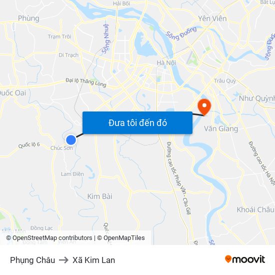 Phụng Châu to Xã Kim Lan map