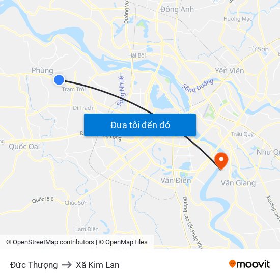 Đức Thượng to Xã Kim Lan map