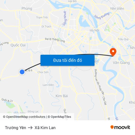 Trường Yên to Xã Kim Lan map